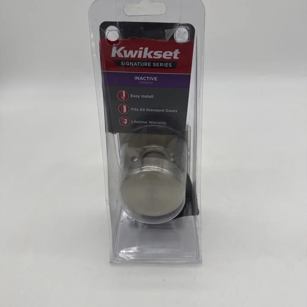 Kwikset Pismo Dummy Door Knob Single Sided for Closets French Doors Satin Nickel